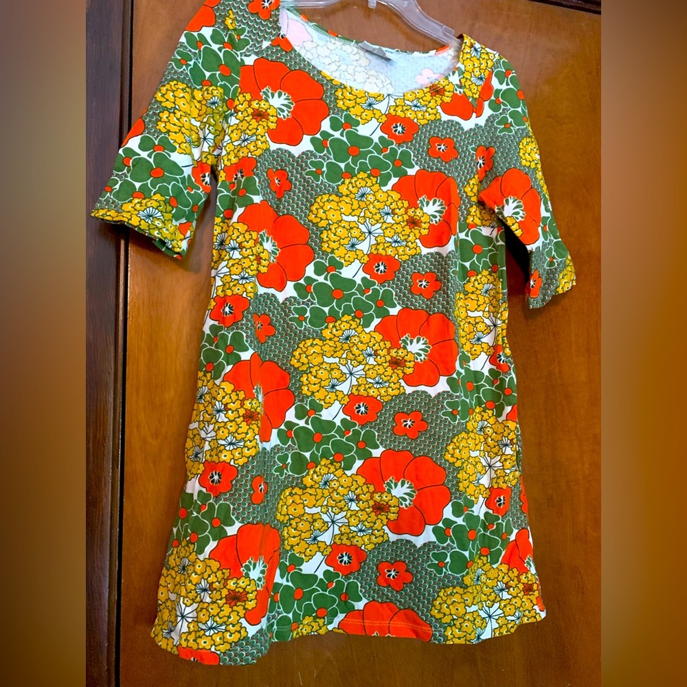 Blue Platypus Floral Retro shift/ tunic/ dress-Size Small: NWOT